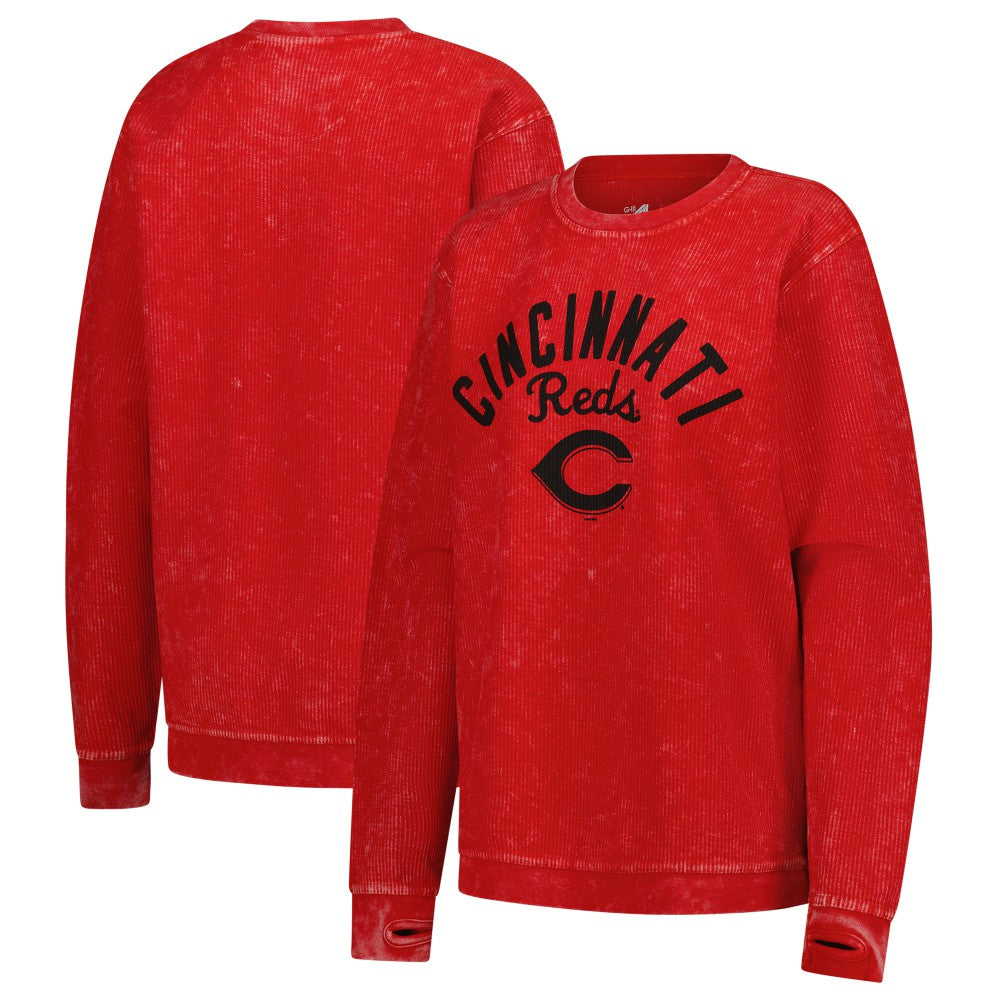 Cincinnati Reds G-III 4Her by Carl Banks Women's Comfy Cord Pullover Sweatshirt - Red Pullover
