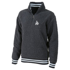 Los Angeles Dodgers G-III 4Her by Carl Banks Women's Play Action Sherpa Fleece Quarter-Zip Jacket - Gray Jackets