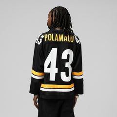 Troy Polamalu Pittsburgh Steelers Maxxed Out Fashion Hockey Jersey Black