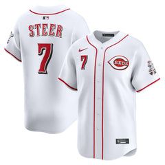 MLB Spencer Steer Cincinnati Reds Nike Home Limited Player Jersey - White