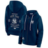 New York Yankees WEAR by Erin Andrews Women's Vintage Full-Zip Raglan Hoodie - Navy Hoodies