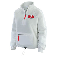 Philadelphia Phillies WEAR by Erin Andrews Women's Polar Fleece Quarter-Zip Jacket - Gray Jackets