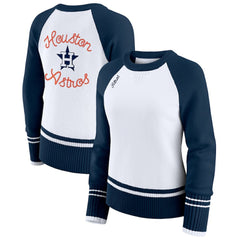 Houston Astros WEAR by Erin Andrews Women's Colorblock Raglan Sweater - White