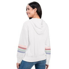 Philadelphia Phillies G-III 4Her by Carl Banks Women's Naamah Sleeve Stripe Fleece Full-Zip Hoodie - White Hoodies