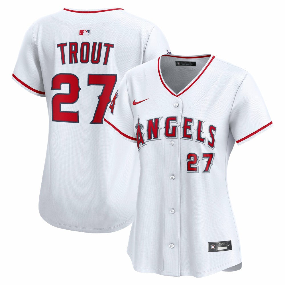 MLB Mike Trout Los Angeles Angels Nike Women's Home Limited Player Jersey - White