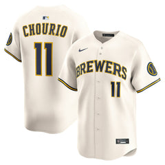 MLB Jackson Chourio Milwaukee Brewers Nike Home Limited Jersey - Cream