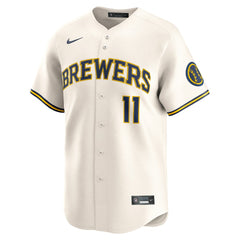 MLB Jackson Chourio Milwaukee Brewers Nike Home Limited Jersey - Cream