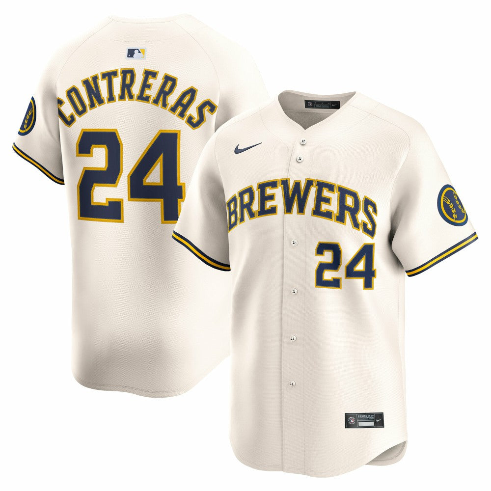MLB William Contreras Milwaukee Brewers Nike Home Limited Player Jersey - Cream