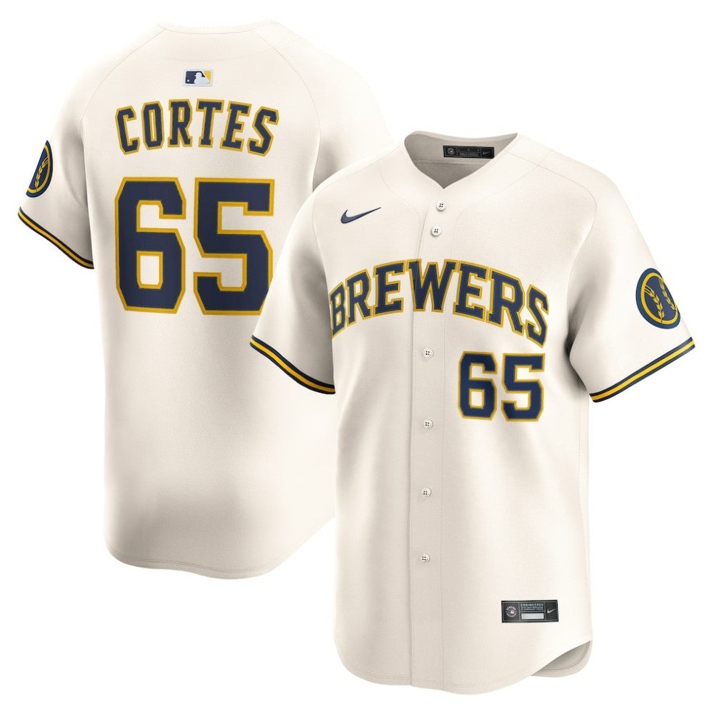 MLB Nestor Cortes Milwaukee Brewers Nike Home Limited Player Jersey - Cream