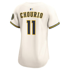 MLB Jackson Chourio Milwaukee Brewers Nike Women's Home Limited Player Jersey - Cream
