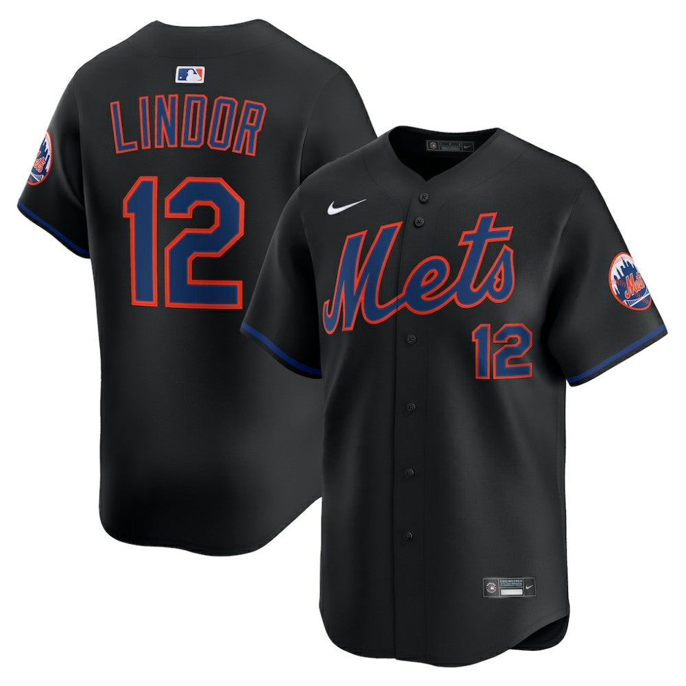 MLB Francisco Lindor New York Mets Nike Alternate Limited Jersey - Black