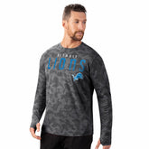Detroit Lions MSX by Michael Strahan Performance Camo Long Sleeve T-Shirt Black