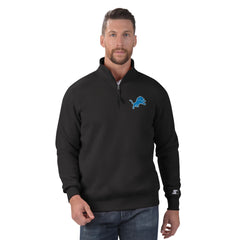 Detroit Lions Starter Classic Quarter-Zip Pullover Sweatshirt Black