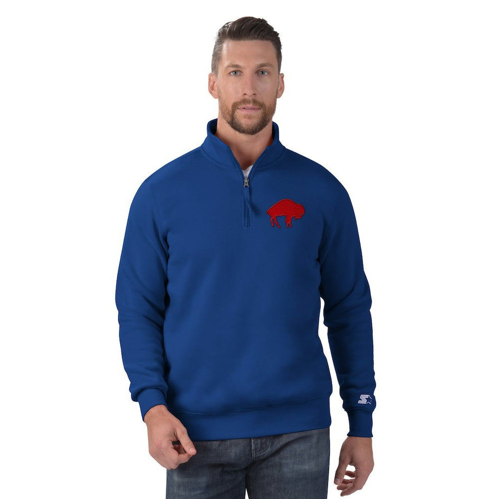 Buffalo Bills Starter Classic Quarter-Zip Pullover Sweatshirt Royal