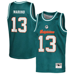 NFL Dan Marino Miami Dolphins Youth Retired Player NFL Basketball Fashion Jersey - Aqua cheap