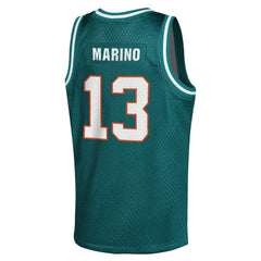 NFL Dan Marino Miami Dolphins Youth Retired Player NFL Basketball Fashion Jersey - Aqua cheap