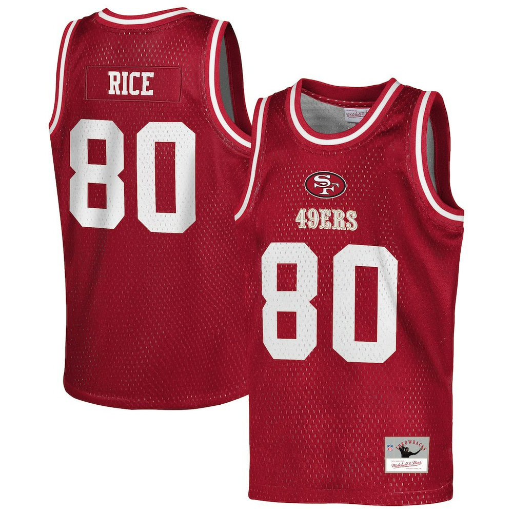 NFL Jerry Rice San Francisco 49ers Youth Retired Player NFL Basketball Fashion Jersey - Scarlet outlet