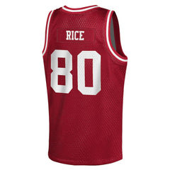 NFL Jerry Rice San Francisco 49ers Youth Retired Player NFL Basketball Fashion Jersey - Scarlet outlet