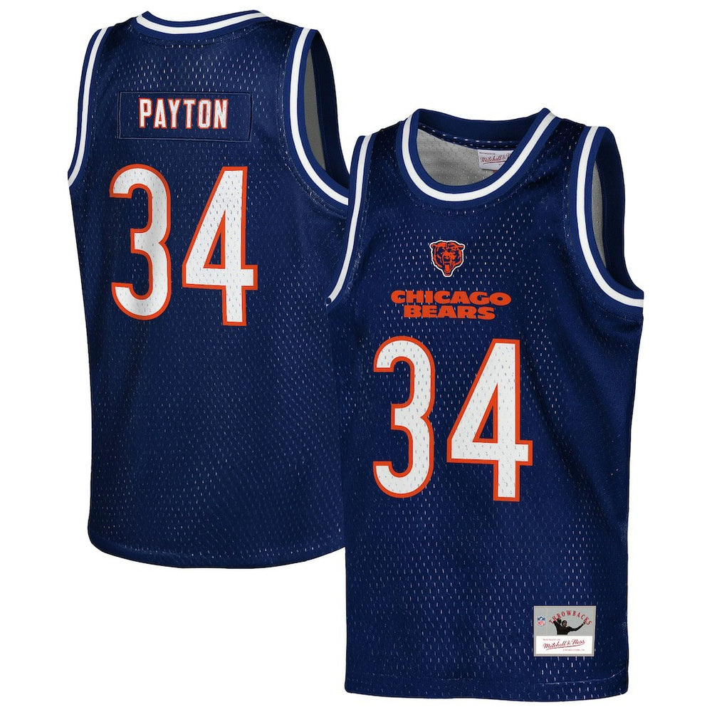 NFL Walter Payton Chicago Bears Youth Retired Player NFL Basketball Fashion Jersey - Navy outlet