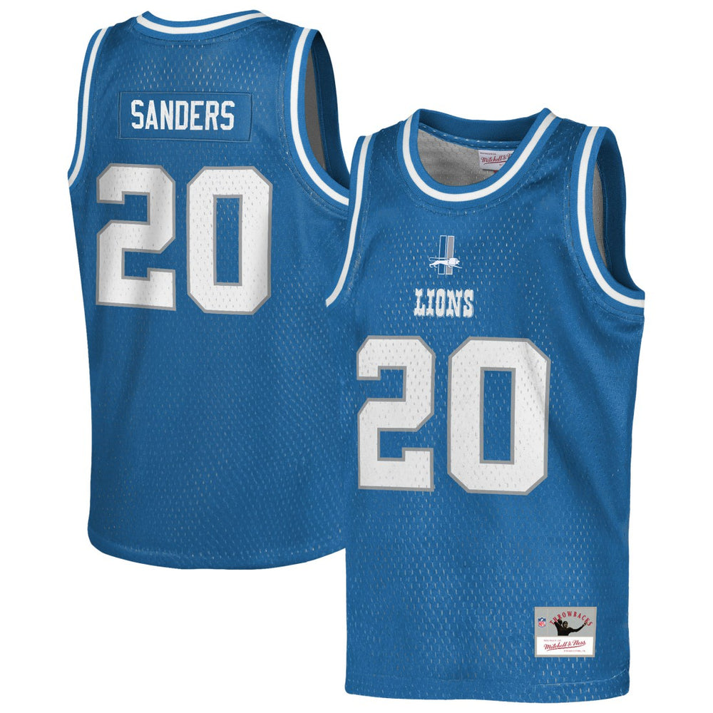 NFL Barry Sanders Detroit Lions Youth Retired Player NFL Basketball Fashion Jersey - Blue for sale