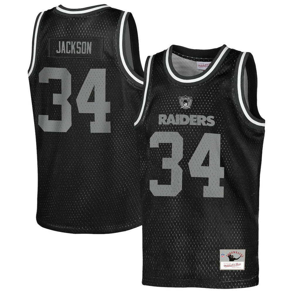 NFL Bo Jackson Las Vegas Raiders Youth Retired Player NFL Basketball Fashion Jersey - Black discount