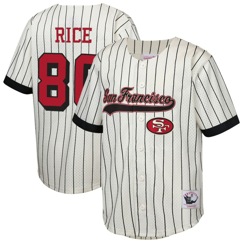 NFL Jerry Rice San Francisco 49ers Youth Retired Player Name & Number Baseball Jersey - Cream outlet
