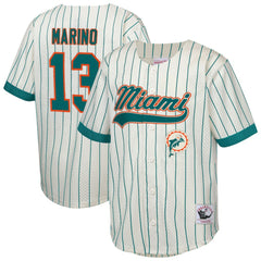 NFL Dan Marino Miami Dolphins Youth Retired Player Name & Number Baseball Jersey - Cream sale