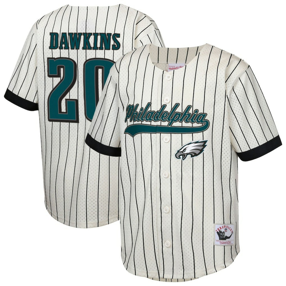 Brian Dawkins Philadelphia Eagles Youth Retired Player Name & Number Baseball Jersey Cream