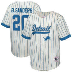 NFL Barry Sanders Detroit Lions Youth Retired Player Name & Number Baseball Jersey - Cream cheap