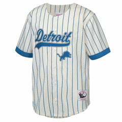 NFL Barry Sanders Detroit Lions Youth Retired Player Name & Number Baseball Jersey - Cream cheap