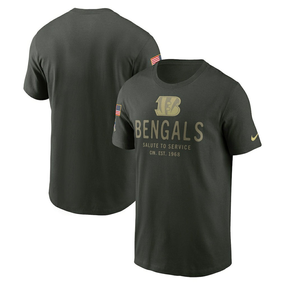 Cincinnati Bengals 2025 Salute to Service Sideline Primary Edge Dri-FIT T-Shirt Forest Green