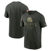 Cleveland Browns 2025 Salute to Service Sideline Primary Edge Dri-FIT T-Shirt Forest Green