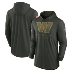 Washington Commanders 2025 Salute to Service Sideline Dri-FIT Lightweight Hooded Pullover Forest Green