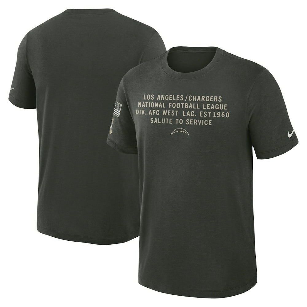 Los Angeles Chargers 2025 Salute to Service Sideline Slub Dri-FIT T-Shirt Dark Green