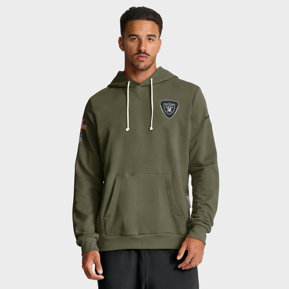 Las Vegas Raiders 2025 Salute to Service Sideline Standard Issue Dri-FIT Hoodie Olive