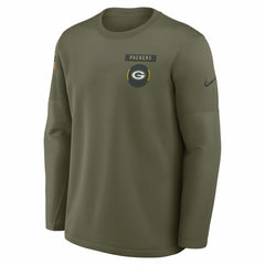 Green Bay Packers 2025 Salute to Service Sideline Coaches Therma-FIT Long Sleeve Shirt Olive