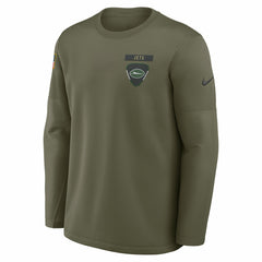 New York Jets 2025 Salute to Service Sideline Coaches Therma-FIT Long Sleeve Shirt Olive
