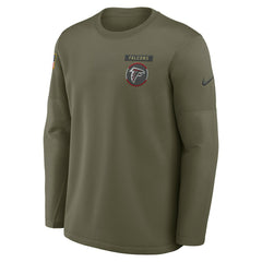 Atlanta Falcons 2025 Salute to Service Sideline Coaches Therma-FIT Long Sleeve Shirt Olive
