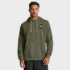 Green Bay Packers Big & Tall 2025 Salute to Service Sideline Dominant Force Dri-FIT Hoodie Olive