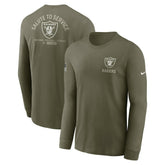 Las Vegas Raiders 2025 Salute to Service Sideline Long Sleeve T-Shirt Olive