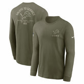 Detroit Lions 2025 Salute to Service Sideline Long Sleeve T-Shirt Olive