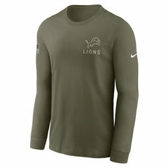 Detroit Lions 2025 Salute to Service Sideline Long Sleeve T-Shirt Olive