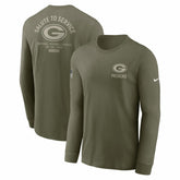 Green Bay Packers 2025 Salute to Service Sideline Long Sleeve T-Shirt Olive