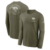 Jacksonville Jaguars 2025 Salute to Service Sideline Long Sleeve T-Shirt Olive