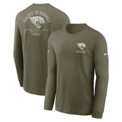 Jacksonville Jaguars 2025 Salute to Service Sideline Long Sleeve T-Shirt Olive