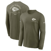 Kansas City Chiefs 2025 Salute to Service Sideline Long Sleeve T-Shirt Olive
