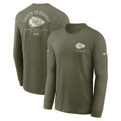 Kansas City Chiefs 2025 Salute to Service Sideline Long Sleeve T-Shirt Olive