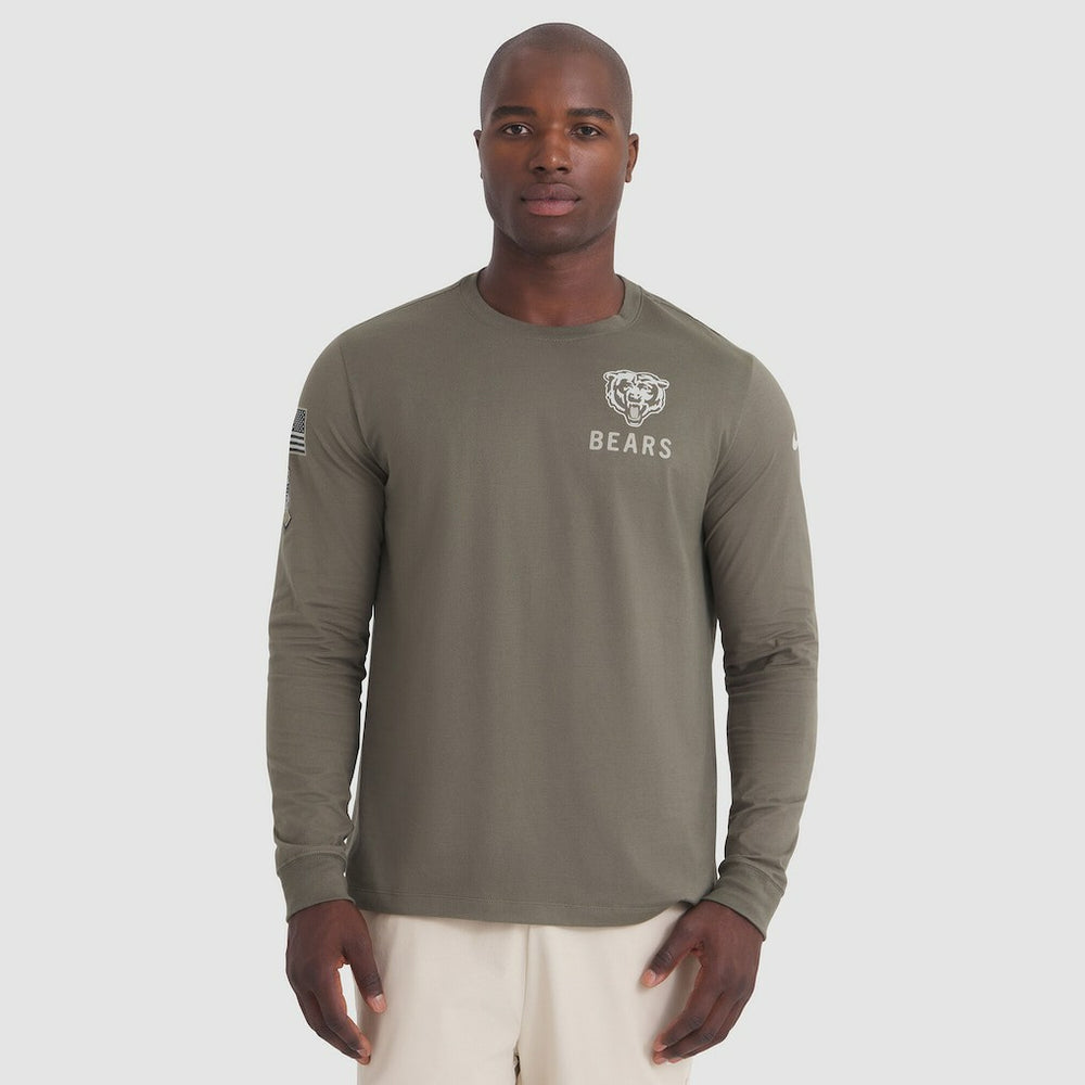 Chicago Bears 2025 Salute to Service Sideline Long Sleeve T-Shirt Olive