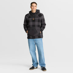 Chicago Bears Elements Plaid Polar Fleece Quarter-Zip Hoodie Black