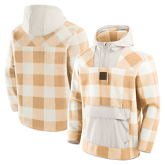 Pittsburgh Steelers Elements Plaid Polar Fleece Quarter-Zip Hoodie Tan